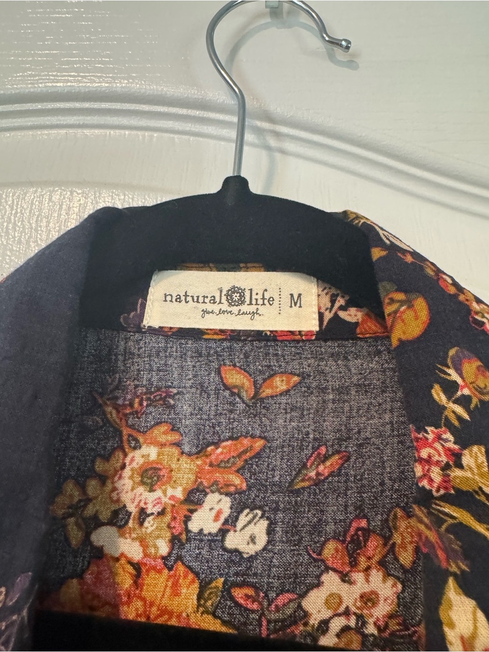 NATURAL LIFE Navy Maxi Dress with Orange, red and Yellow Floral Print - Picture 2 of 6